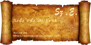 Szórádi Erik névjegykártya